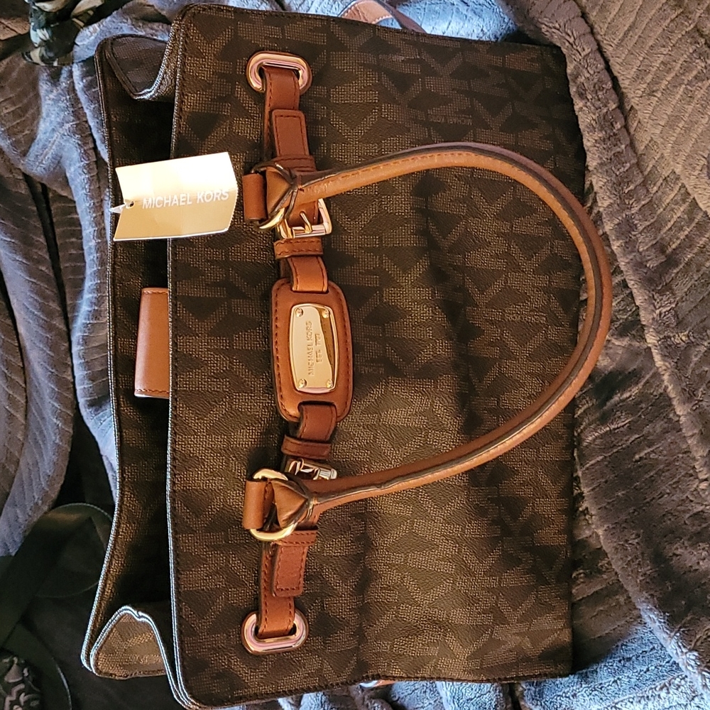 Authentic Michael Kors tote, Hamilton, brown & tan